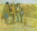 Familia acróbatas tude 1905 cubista Pablo Picasso